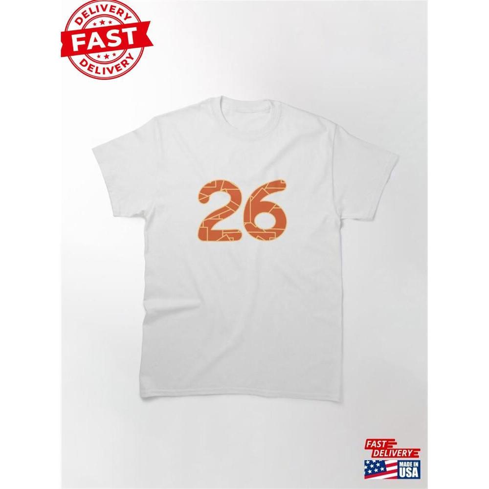 The Number Twenty Six 26 In Dark Orange Classic T-Shirt